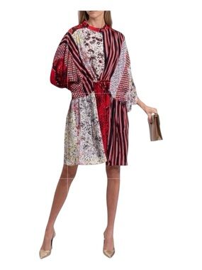 LALA BERLIN Daffie Multi Patchwork Mini Dress, Size L.